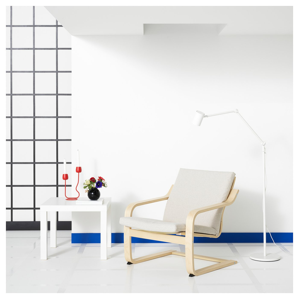 IKEA POÄNG  (ИКЕА ПОЭНГ)  -  Подушка на кресло с низкой спинкой - Каторп натуральный/бежевый