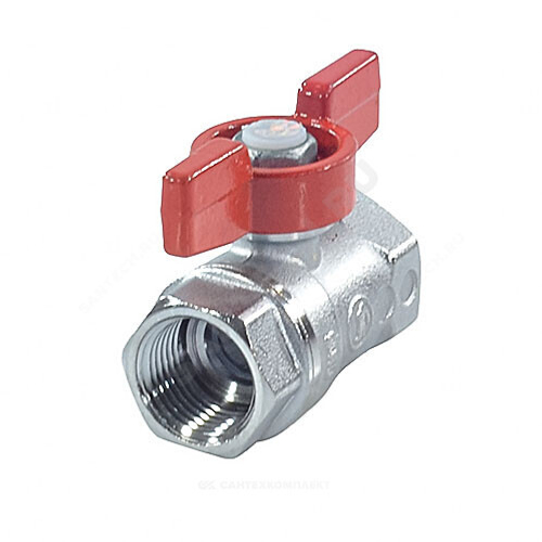 Кран шаровой латунь хром R251D Ду 20 Ру42 ВР бабочка Giacomini R251X004