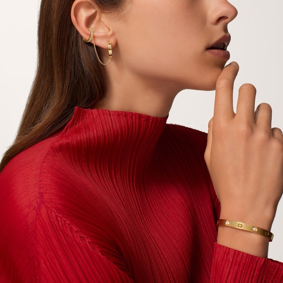 Моносерьга Cartier LOVE single earrings, multiwear, half-paved