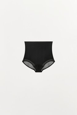 ZARA ТРУСЫ С ШИРОКИМ ПОЯСОМ ИЗ ПОЛИАМИДА, ЧЕРНЫЙ