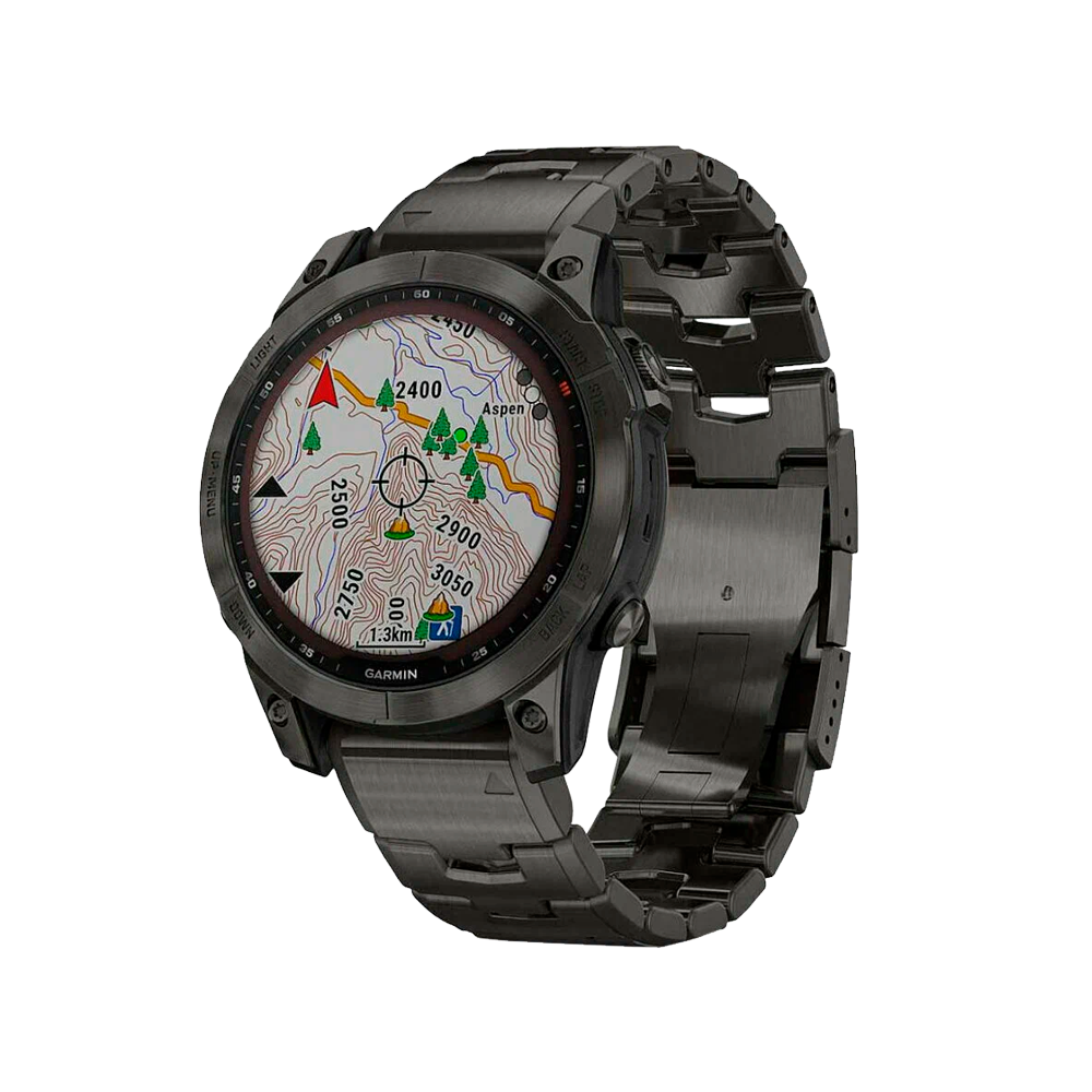Умные часы Garmin Fenix 7, 47mm, Sapphire Solar Carbon Gray DLC Titanium with Titanium Band (010-02540-39)