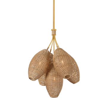Corbett Karpathos Chandelier, 67 cm, Vintage Gold Leaf