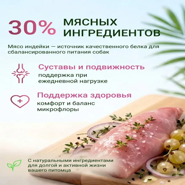Сухой корм Fealdon для взрослых собак средних и крупных пород с индейкой