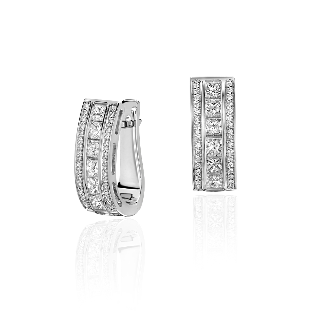 Серьги с бриллиантом  из белого золота JA-S-С6211874
