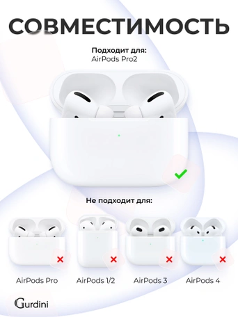 Чехол для Airpods Pro 2 Gurdini прорезиненный soft touch c карабином Сиреневый