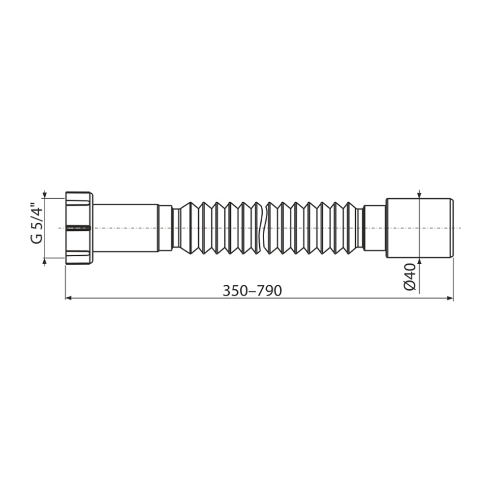 Гибкое соединение Alcadrain 5/4"×40, пластмасса (A730)