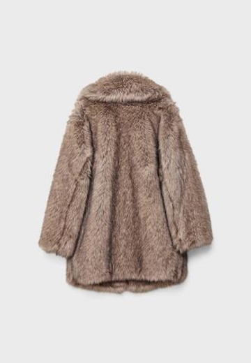 STRADIVARIUS Искусственная шуба стандартного кроя, каменный