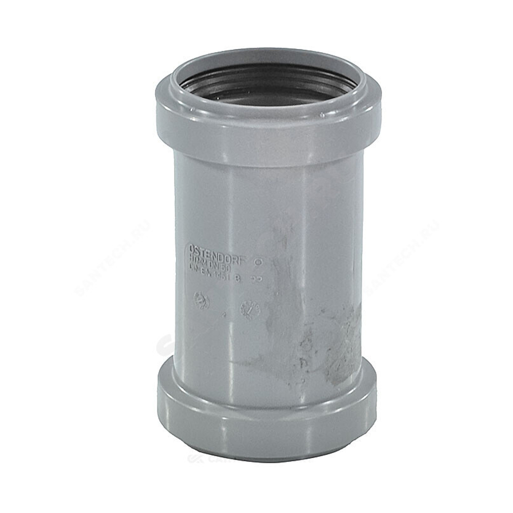 Муфта PP-H двухраструбная серая HT HTMM Дн 50 б/нап в/к Ostendorf 112510
