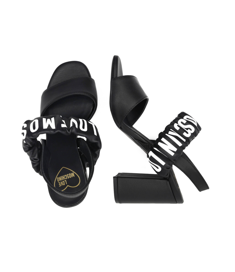 Кожаные босоножки на каблуке Love Moschino - черный(JA16358G0GIE0)