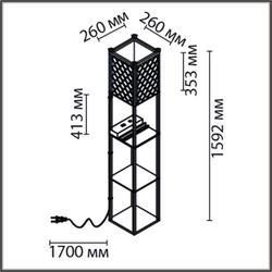 8093/1F COMFI LN26 460 черный/белый, дерево/текстиль Торшер Е27 1*60W 220V PRACTIC