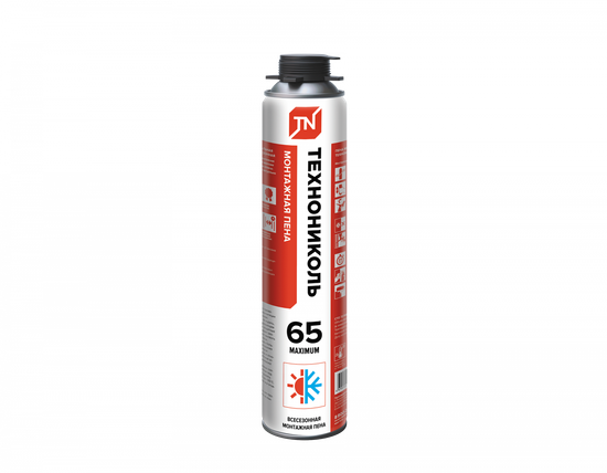 Пена монтажная ТЕХНОНИКОЛЬ 65 MAXIMUM всесезонная 990 гр