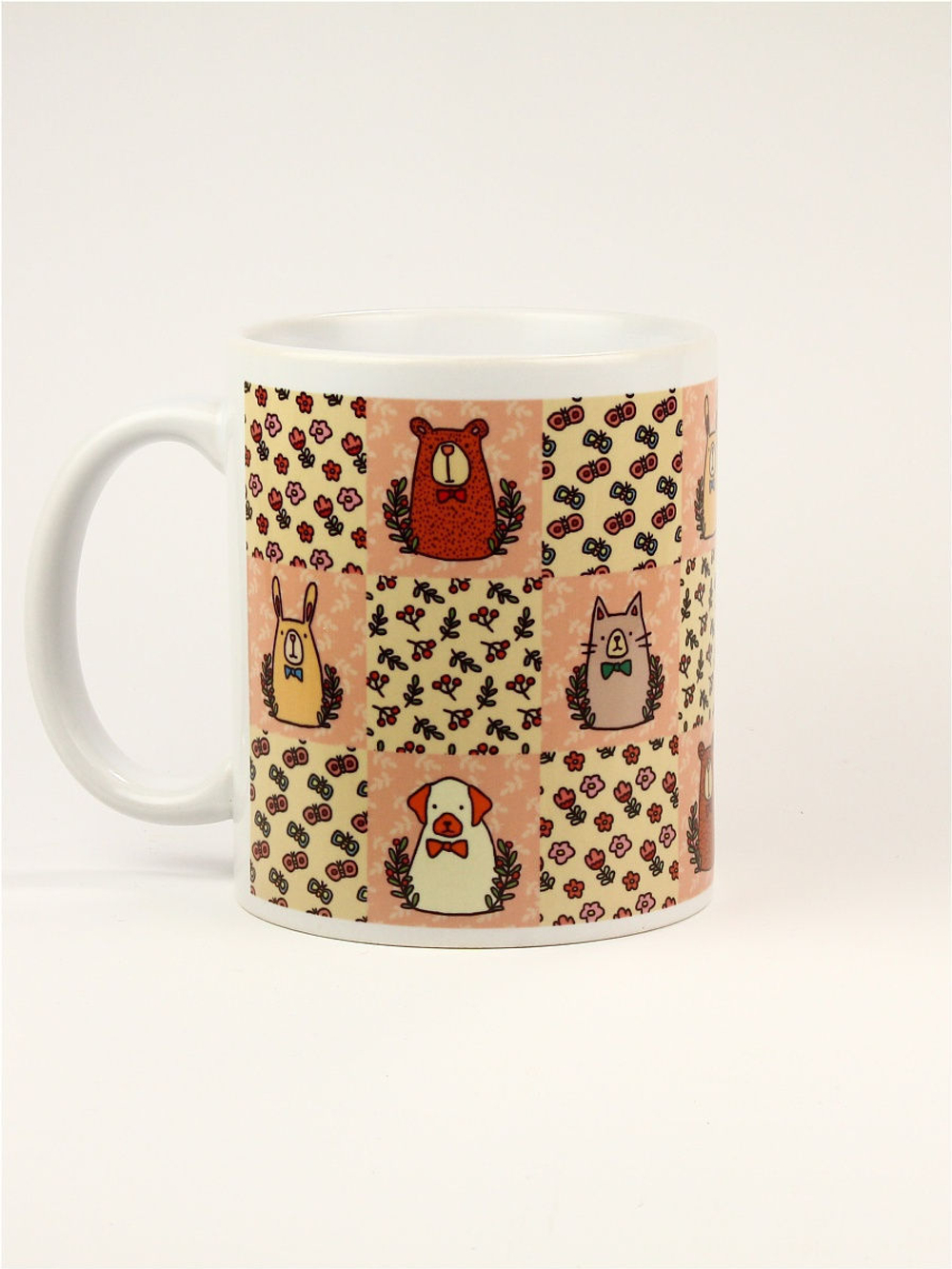 Кружка подарок сувенир "Нежные зверята", маме, бабушке, подруге, другу, сестре
