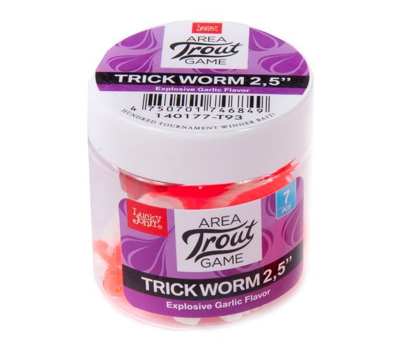 Слаги съедобные LJ Pro Series TRICK WORM 2,5in (6,35 см), цв. T93, 7 шт.