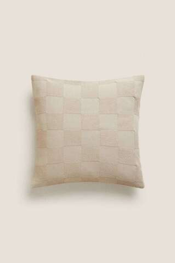 ZARA HOME ХЛОПКОВЫЙ ЧЕХОЛ НА ПОДУШКУ, РЫЖЕВАТО-КОРИЧНЕВЫЙ