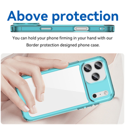 Противоударный чехол для iPhone 17 Pro Max, усиленные защитные рамки бирюзового цвета