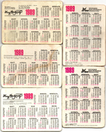 № 136 Набор из 5 переливных (стерео) Календариков . Мультфильмы СССР 1989 год.