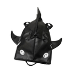 TINYAT PU Leather Backpack Large Unisex Black/White