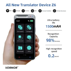 Vormor Z6 AI Translator Электронный голосовой и фото переводчик (138 онлайн языков и 17 оффлайн) на базе ИИ