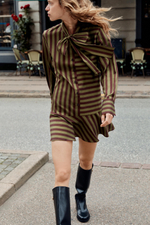 ПЛАТЬЕ В ПОЛОСКУ С БАНТОМ — ZARA