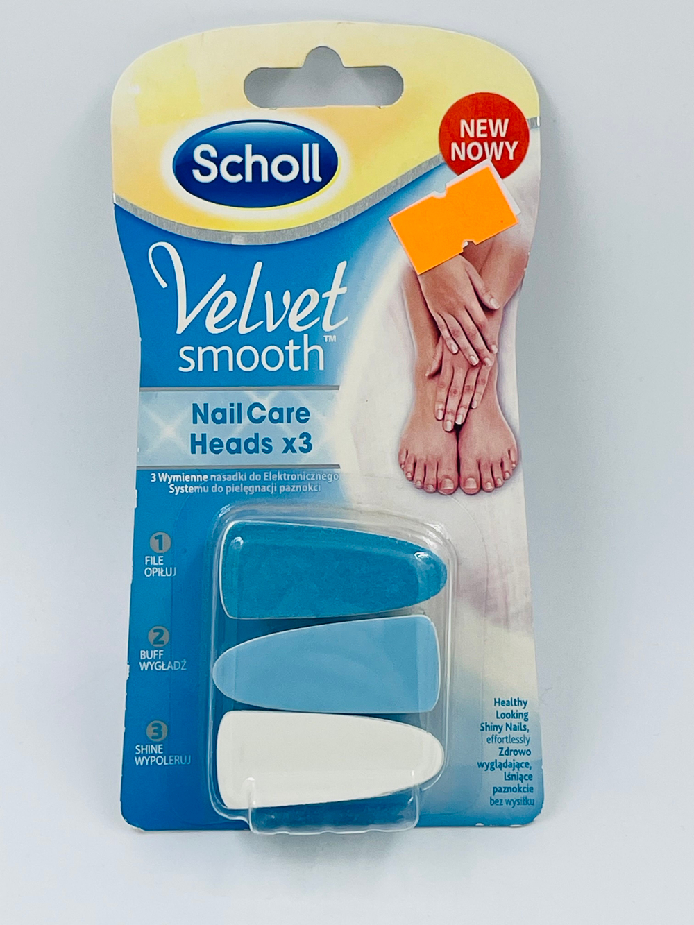 Scholl Набор сменных насадок (3 шт. в наборе) Velvet Smooth для электрической пилки для ногтей