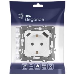 Розетка ЭРА Elegance 14-4108-01М 2P+E 16A-250В со шторками с USB type-A+C 5В-3А белый матовый | Эра Elegance