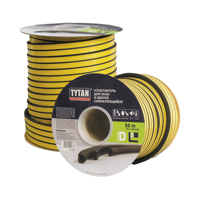 Tytan Professional Уплотнитель для окон и дверей D 50m x 12mm x 10mm Белый