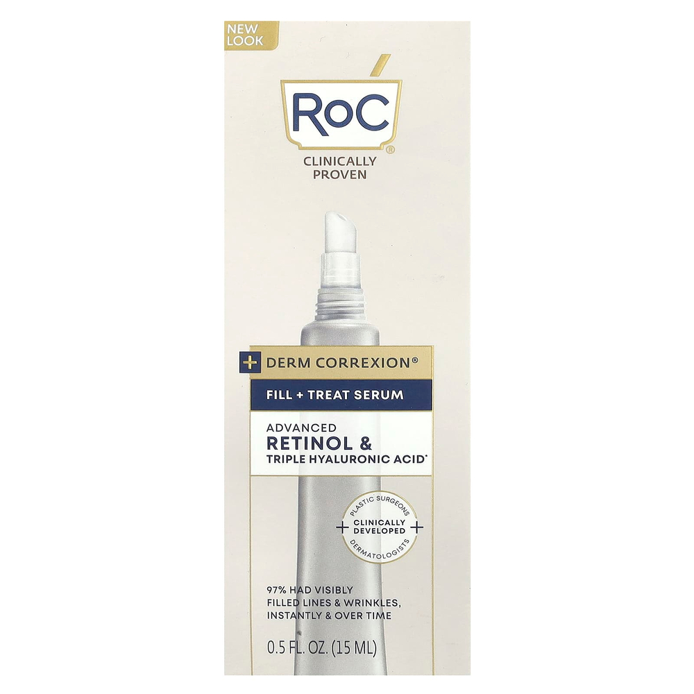 RoC, Derm Correxion®, сыворотка Fill + Treat, улучшенный ретинол и тройная гиалуроновая кислота, 15 мл (0,5 жидк. Унции)