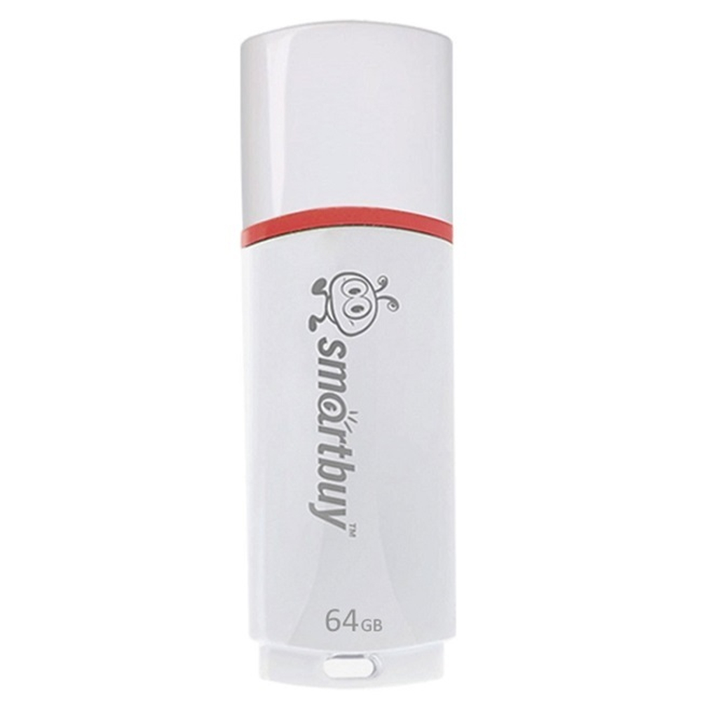 Накопитель USB Flash_64Gb SmartBuy, Crown USB2.0, белый (SB64GBCRW-W)