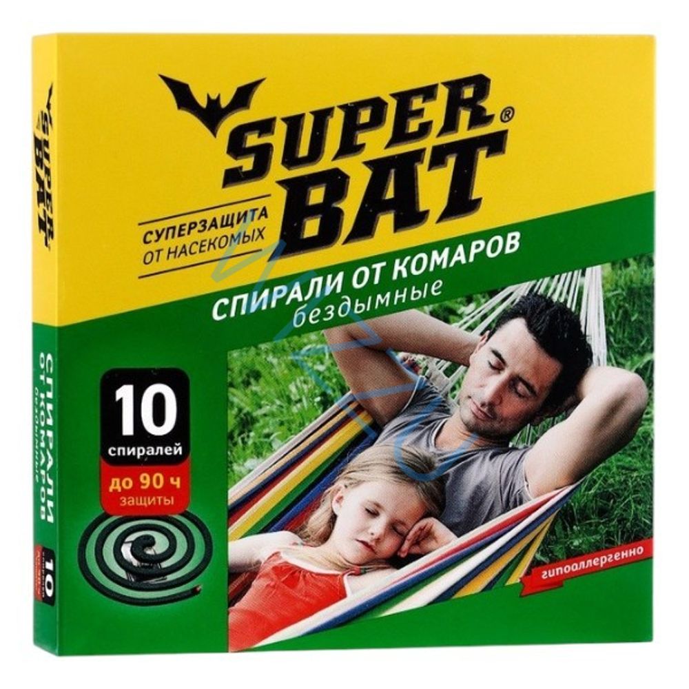 Спирали от комаров бездым Super bat 10 спиралей 90 ч