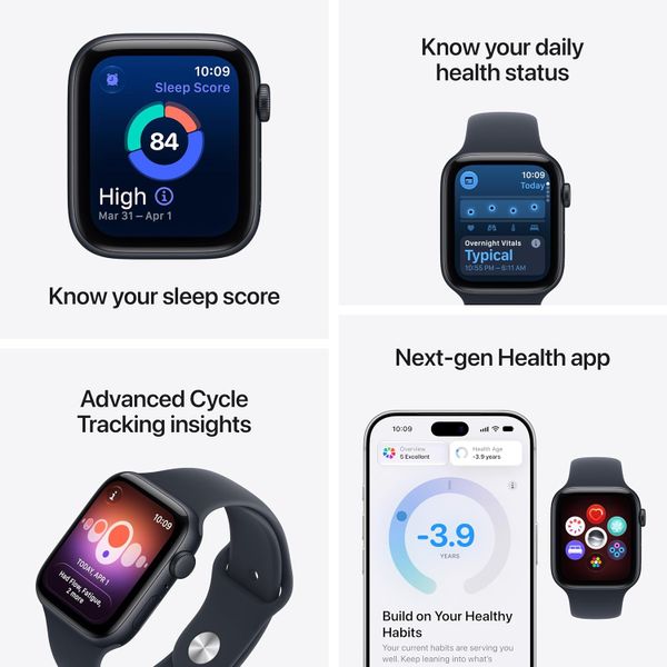 Умные часы Apple Watch SE 3 44 мм из алюминия цвета «сияющая звезда», спортивный ремешок цвета «песочный» (M/L)