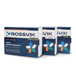 Груза клеевые (Fe) для легковых колес ROSSVIK FE005W, 12*5 г, тонкие, БЕЛАЯ эмаль, (50шт./кор.)