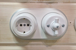Ретро выключатель поворотный, пластиковый, белый, Вектор Interior Electric ВПВ-012-01