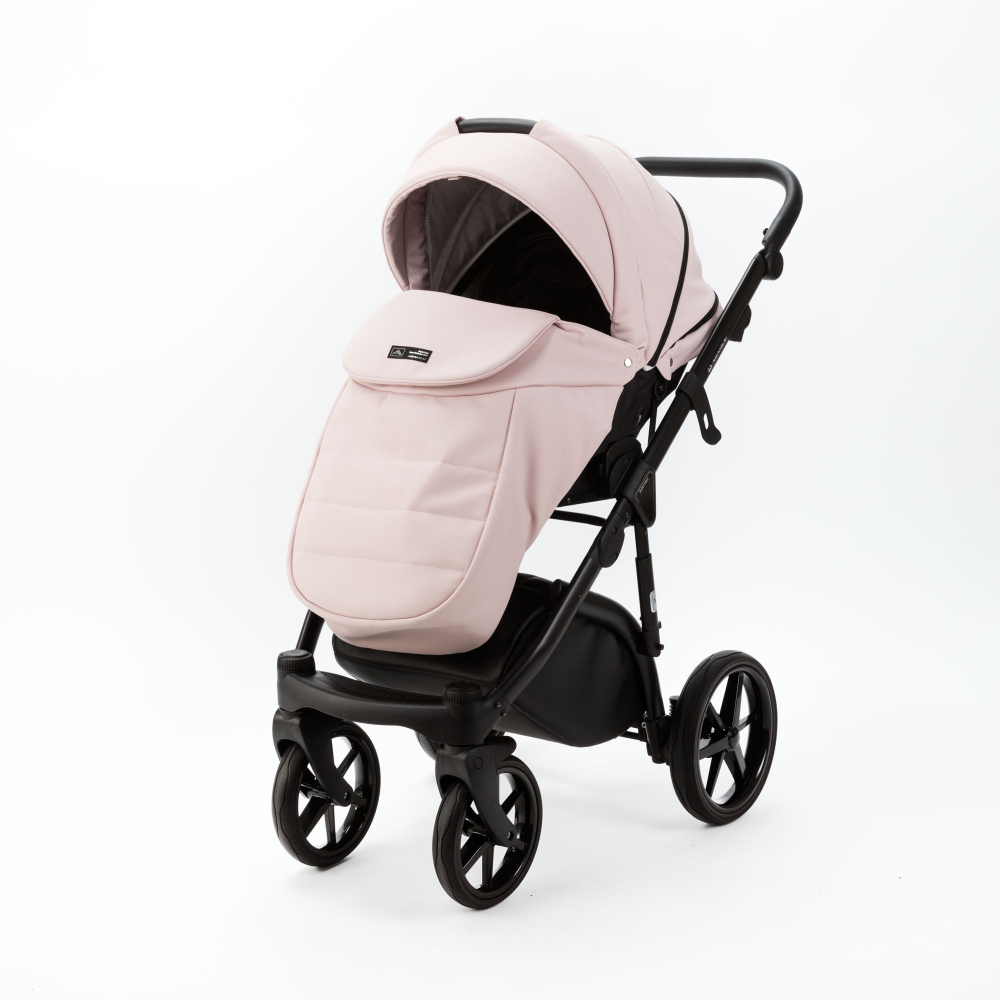 Детская универсальная коляска Adamex NOLA Deluxe 2 в 1 N-SA15 (Розовая пудра экокожа)