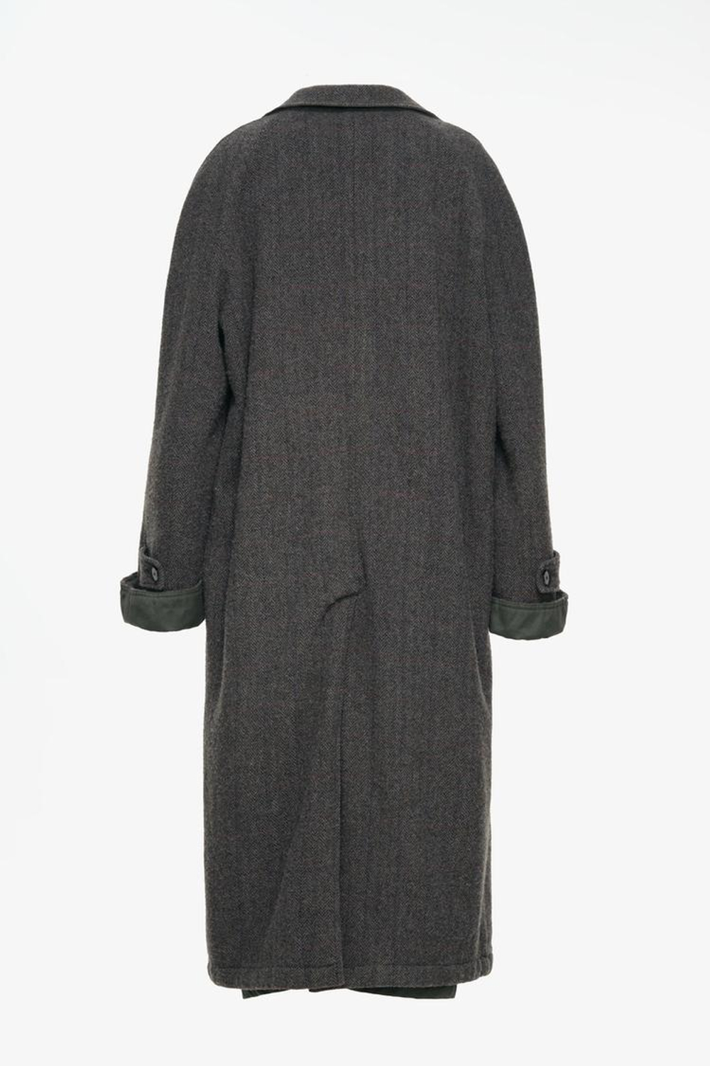 ZARA X JOHN GALLIANO ПАЛЬТО В ЕЛОЧКУ ИЗ 100% ШЕРСТИ LIMITED EDITION, СЕРО-ЗЕЛЕНЫЙ