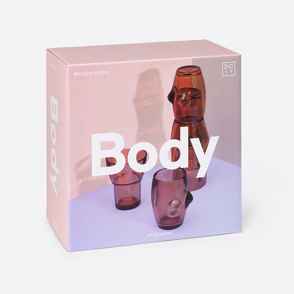 Набор из 4-х стаканов body, коричневые