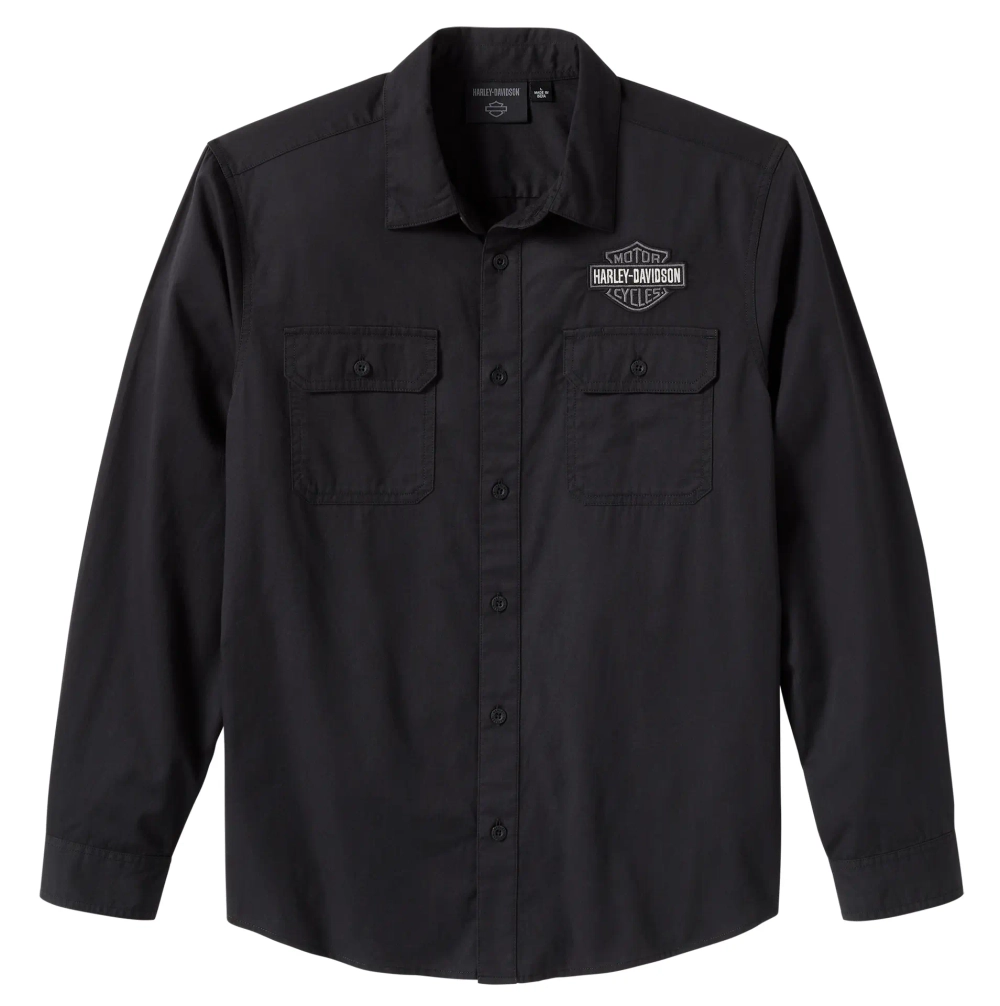 Рубашка Shirt Bar & Shield Solid long sleeve black Harley-Davidson