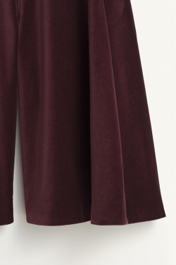 ZARA БАРХАТНЫЕ ШИРОКИЕ ШОРТЫ — LIMITED EDITION, БУРГУНДИ