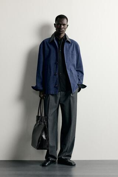 КУРТКА-РУБАШКА С КОНТРАСТНЫМ ВОРОТНИКОМ — ZARA