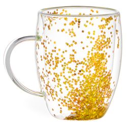 КРУЖКА С ДВОЙНЫМИ СТЕНКАМИ "MAGIC GOLD" 320 МЛ (КОР=48ШТ.)