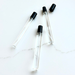 10 КОМПЛЕКТОВ: Флакон STICK 10 ml из тонкого стекла в комплекте с черным глянцевым пластиковым самозащелкивающимся спреем и черным пластиковым колпачком