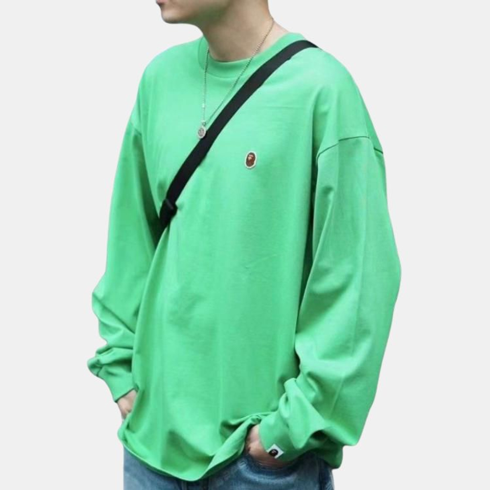A Bathing Ape Bathing Ape Лонгслив Logo Patch Футболка зеленый