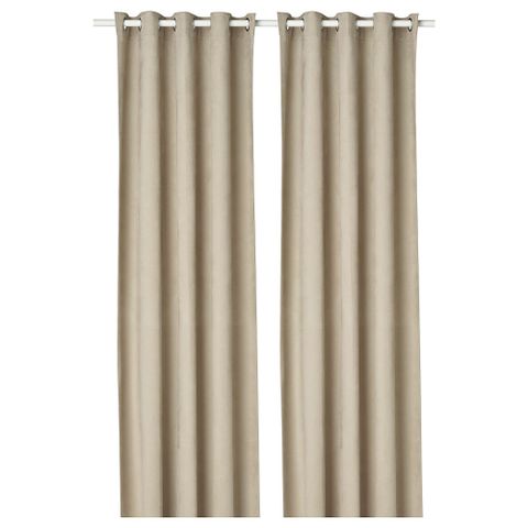 Комплект штор IKEA BIRTNA (БИРТНА), Бежевый, 145x250 см, 2 шт