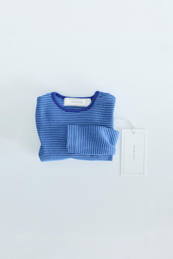ZARA TIMELESS — БОДИ В ПОЛОСКУ С КОНТРАСТНОЙ ОТДЕЛКОЙ, СИНИЙ