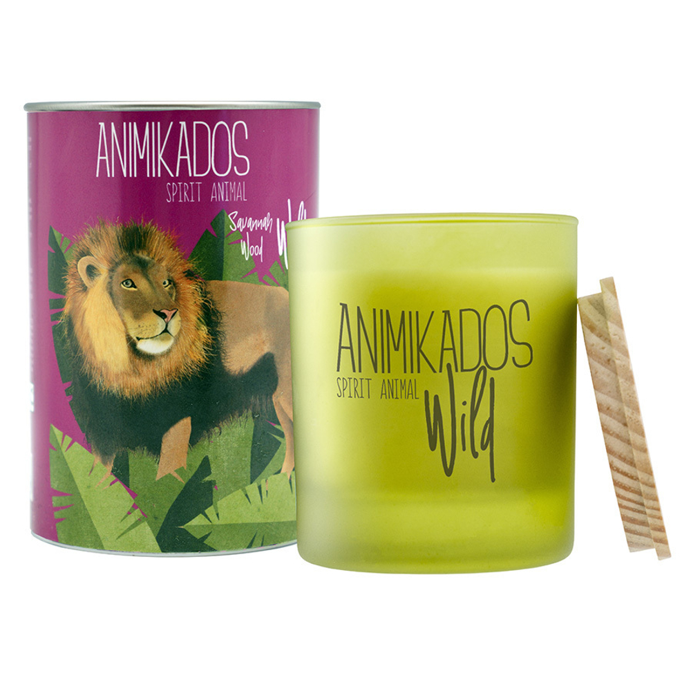 Свеча ароматическая wild lion, Древесный, 40 ч