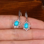 Серебряные серьги с бирюзой Mashahir 35189 Иран