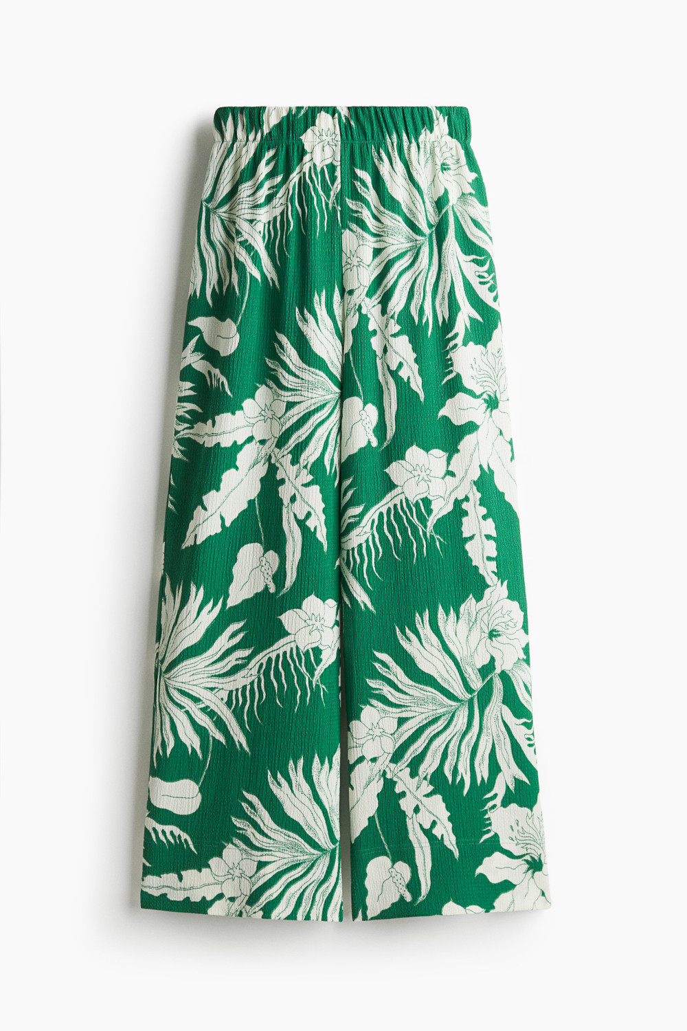 Широкие брюки из джерси — Белый/В коричневую полоску - H&M