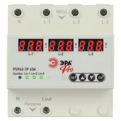 Реле выбора фазы ЭРА PRO PSR63-3P РВФ 63А | Вспомогательные элементы и аксессуары
