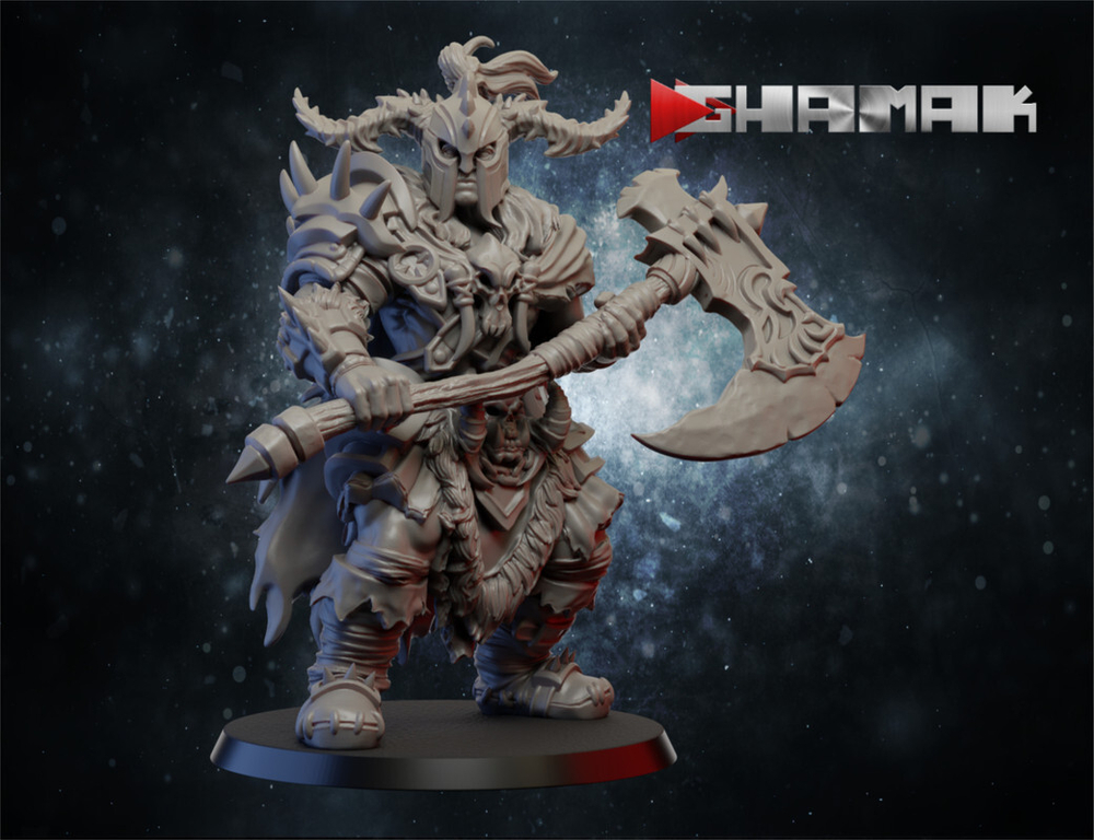 Grand Alliance Chaos Everchosen and Slaves to Darkness Chaos Marauder Мародёр Хаоса с огромным топором миниатюра для dnd, днд, pathfinder, фентези, Настольная игра, НРИ, Варгейм, РПГ