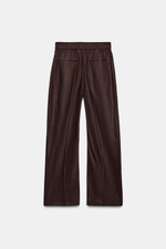 БРЮКИ ПРЯМОГО КРОЯ ИЗ СМЕСОВОГО ЛЬНА — ZARA