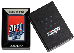Зажигалка ZIPPO Color Block Design с покрытием Navy Matte, латунь/сталь, синяя, 38x13x57 мм, шт
